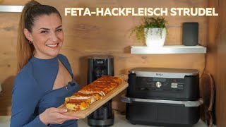 FetaHackfleisch Strudel  Leckeres Rezept mit Blätterteig und Käse  aus der Heißluftfritteuse [upl. by Yllet]