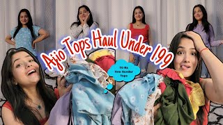 Ajio Tops Haul Under Rs199 TRENDY amp AFFORDABLE STARTING AT 70😍 haul tops meesho ajiohaul [upl. by Novoj725]