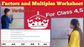 Factors and Multiples Worksheet for class 5 with answer  Factors Maths  vertical shorts live [upl. by Alleb229]