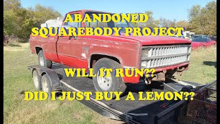 I bought an Abandoned Squarebody Project for dirt cheap  Will it run Did I just buy a lemon [upl. by Zonnya645]