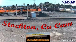 Stockton CA  BNSF  UP Stockton Diamond  PTZ  SouthWest RailCams LIVE [upl. by Nethsa]