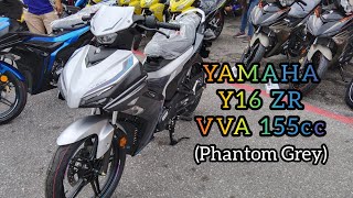 Yamaha Y16 ZR Phantom Grey Vva155cc simple review color [upl. by Ynittirb]