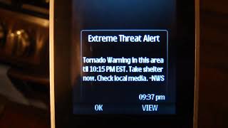 Extreme Tornado Warning EAS Alert On Boost Mobile Cell Phone [upl. by Jadwiga]