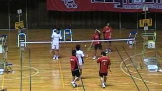 Badminton warmup by Unisys players日本ユニシス選手のアップ 09 全日本社会人 [upl. by Aldas]