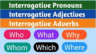 Interrogative Pronouns Adjectives Adverbs [upl. by Astrahan]