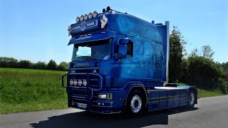 Trucker Festival ThalDrulingen 2024  French Truckshow with Scania V8 Longline open pipes sound [upl. by Aubine905]