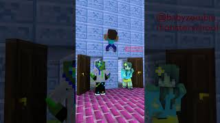 Funny video Herobrine knock door team Zombie part 3  Baby zombie minecraft shorts [upl. by Gabbert]