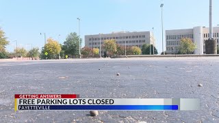 Free parking lots closed in downtown Fayetteville [upl. by Mauve125]