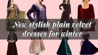 Classic plain velvet dresses for girls 2025  beautiful velvet dress designs 202425 fashion [upl. by Jestude]