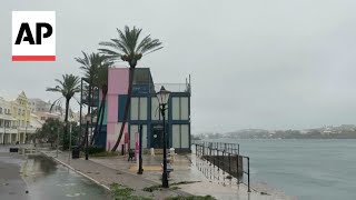 Hurricane Ernesto makes landfall on Bermuda as Category 1 storm [upl. by Aihtyc]