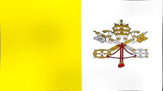 Evolución de la Bandera Ondeando de Ciudad del Vaticano  Evolution of the Flag of Vatican City [upl. by Anual]