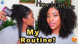 💨How I Diffuse for Definition AND Stretched Curls My Wash amp Go Routine natural hair shrinkage [upl. by Netsirt]