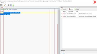 How to code a Hello World Program in COBOL [upl. by Naejarual]