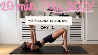 20MIN full body pilates workout  DAY 1 CHALLENGE  no equipment [upl. by Yniffit]