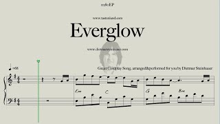 Everglow  Coldplay  Easy Piano [upl. by Llenreb]