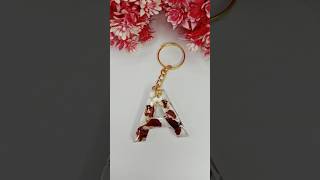 Resin letter keychain 💞keychainrose preserving resin art ideasvinitas art adventure [upl. by Datnow]