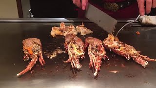 Grilled LOBSTERS TAILS Cooking Skills  Teppanyaki [upl. by Aicina690]