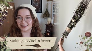 Making a Witchs Broom  Witchy crafts Vlog  In Collab with theredheadedwitch [upl. by Yanal]