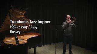 TROMBONE Jazz F Blues Play Along [upl. by Hcaz]