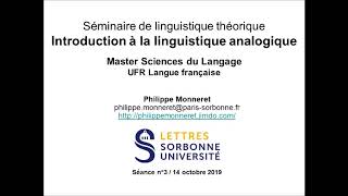 Séminaire Linguistique Théorique 20192020 Semestre 1 Séance n°3 [upl. by Ikcim]