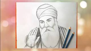 Drawing Guru Nanak Dev Ji  Easy Pencil Sketch [upl. by Eenerb]