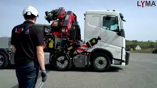 VOLVO FH 540 mit FASSI F820 RA 227 und FLYJIB 426  LYMA Kran und Fahrzeugbau [upl. by Sou]