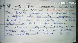 🌿 Doppler Broadening of Spectral Lines 🌿 Most Imp Q Part 7 🌿 Bsc 3rd Year Physics 1st Paper Notes🌿 [upl. by Tomi268]