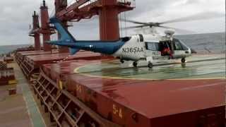 Pilot transfer from ship using helicopter [upl. by Atsev]