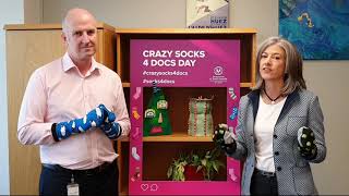 CrazySocks4Docs Day  Professor Nicola Spurrier and Dr Mike Cusack [upl. by Hepsoj492]