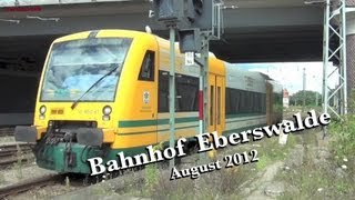 Bahnhof Eberswalde August 2012  Eisenbahn railroad trains [upl. by Rebmyt]