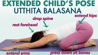 Extended Childs Pose Stretch  Balasana yoga poses easy [upl. by Irab423]