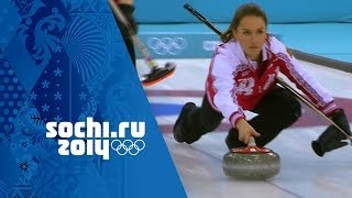 Womens Curling  Round Robin  Russia v USA  Sochi 2014 Winter Olympics [upl. by Pas229]