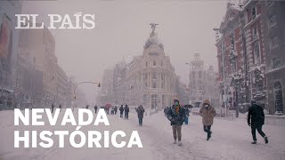 La NIEVE que ha dejado la borrasca FILOMENA en Madrid [upl. by Coady]