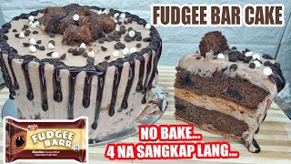 NO BAKE NO COOK FUDGEE BAR CAKE  4 INGREDIENTS ONLY  HOW TO MAKE CHOCOLATE ICE CREAM CAKE HOLIDAY [upl. by Olegnaed118]