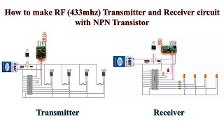 How to make RF 433mhzTransmitter and Receiver circuit with NPN Transistor [upl. by Leonelle498]