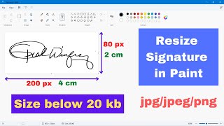 Resize signature in paint  change pixel size in paint  resize sign in paint  compress signature [upl. by Odessa]