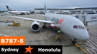 Jetstar B7878 Economy Class Sydney to Honolulu Trip Report [upl. by Einneg237]