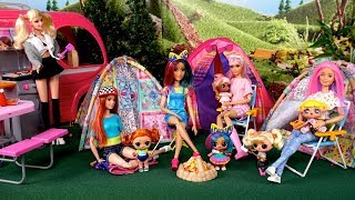 Barbie Doll LOL Family Camping Adventures with Baby Goldie [upl. by Marela]