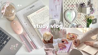 Finals week 🖇️ study vlog being very productive lots of coffee daily life routines etc [upl. by Anehc]