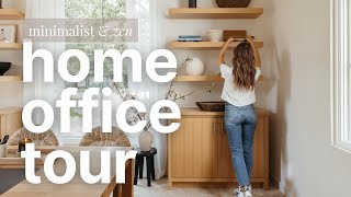 Minimalist Home Office Makeover  Tour My Productive Zen WFH Setup [upl. by Onaled]