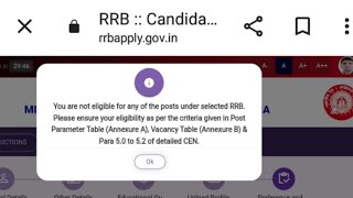 You are not eligible for any of the posts under selected RRB [upl. by Hgielrahc931]