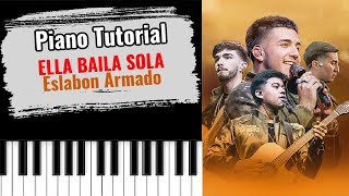 🎹ELLA BAILA SOLA by Eslabon Armado easy piano tutorial lesson free [upl. by Nawyt663]