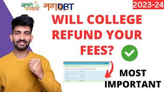 MahaDBT Scholarship Updates  Will College REFUND Your Fees [upl. by Laubin378]