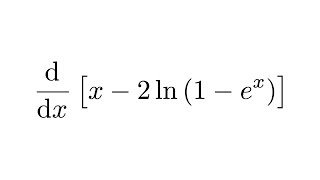 Derivative of x  2ln1ex [upl. by Anidualc691]