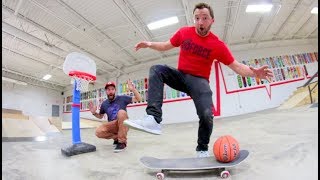 GAME OF BASKETBALL TRICK SHOTS  Andy VS Brian [upl. by Fording]