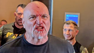 WILD BIG JOHN FURY LEFT BLEEDING after Tyson Fury amp Oleksandr Usyk team ALTERCATION [upl. by Plank]