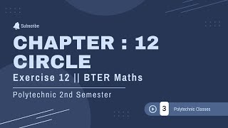 circle  exercise 12 solution polytechnic 2nd semester maths [upl. by Ymmit]