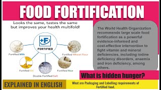 FOOD FORTIFICATION FSS Fortification of Foods Regulations MALNUTRITIONMICRONUTRIENTS [upl. by Hamirak807]