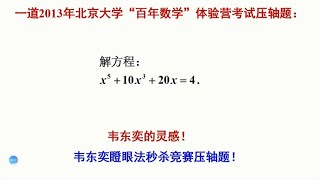 韦东奕方法好，巧解五次方程令人惊叹 [upl. by Josi]