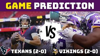 Texans vs Vikings GAME PREDICTION Prediction Saturday [upl. by Oisacin]